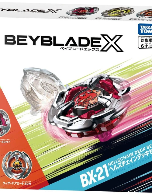 Load image into Gallery viewer, Takara Tomy Beyblade X Booster BX-21 Hells Chain Deck Set
