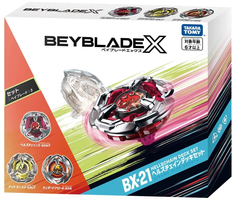 Takara Tomy Beyblade X Booster BX-21 Hells Chain Deck Set