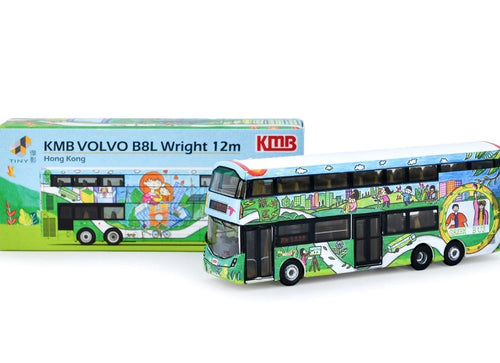Load image into Gallery viewer, Tiny City Die-cast Model Car - KMB VOLVO B8L WRIGHT Go Green, Anderson (213X)
