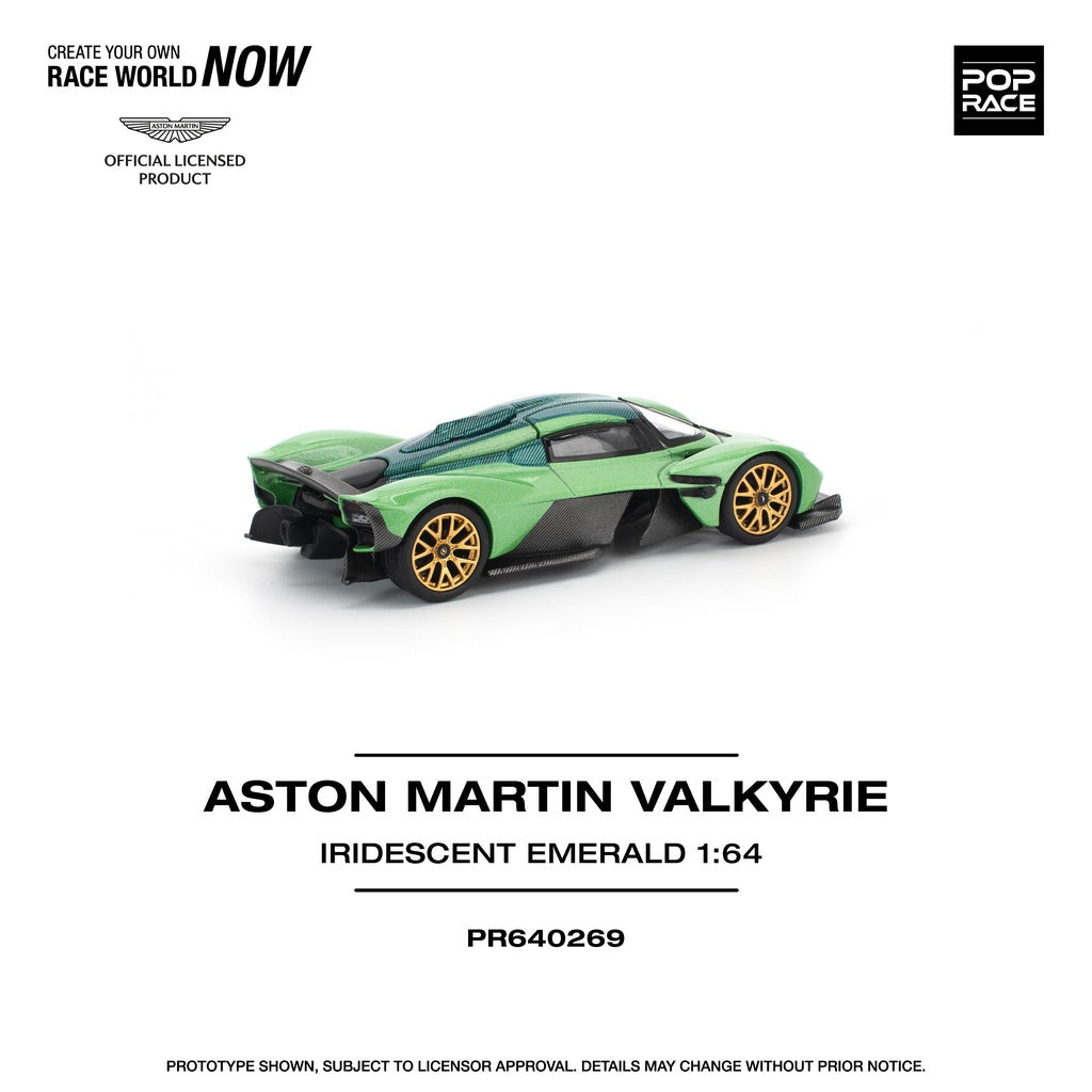 (Pre-order) POPRACE 1/64 ASTON MARTIN VALKYRIE IRIDESCENT EMERALD Model Car
