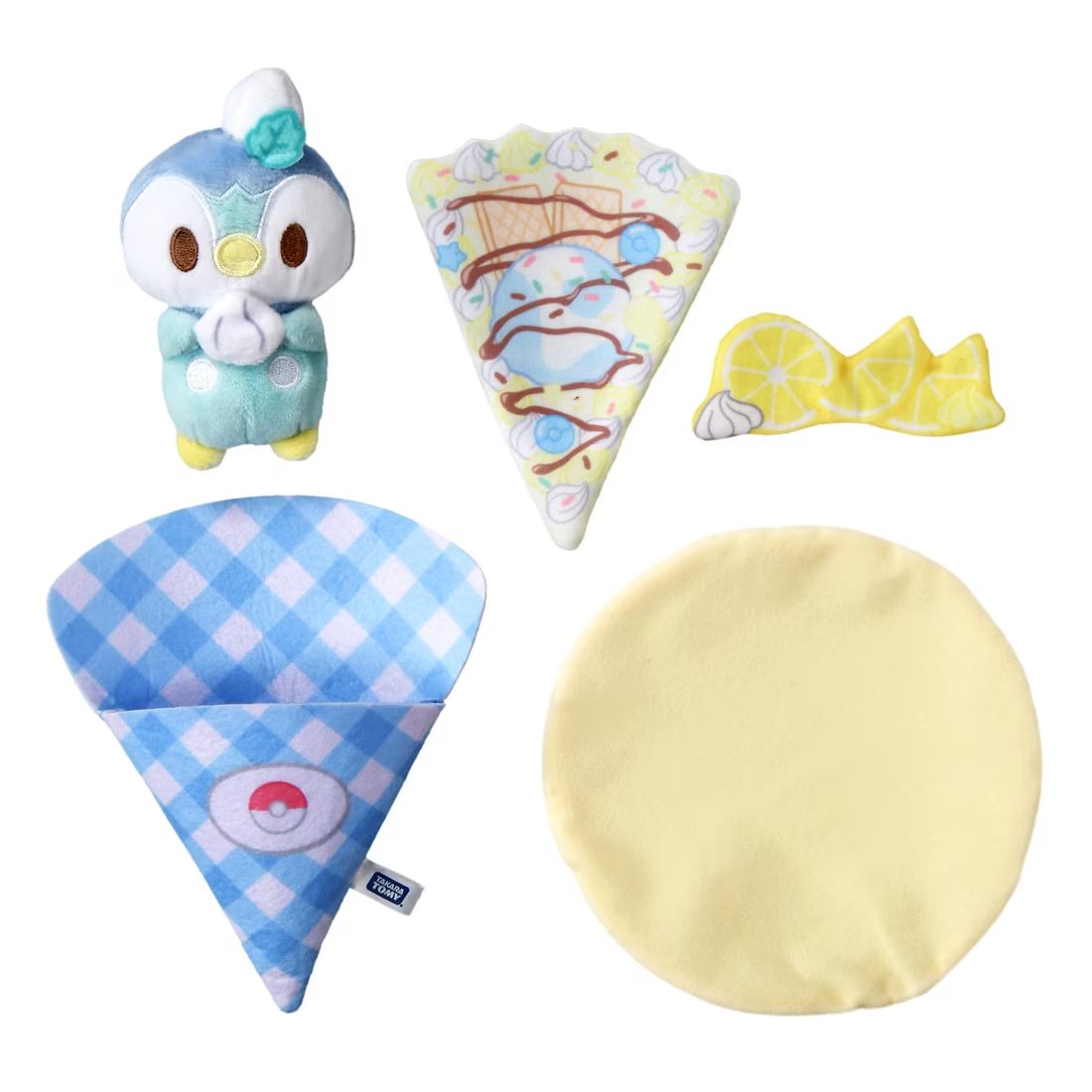 Takara Tomy Pokemon Poke Piece Crepe Plush Swaddle Piplup