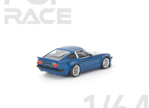 Load image into Gallery viewer, (Pre-order) POP RACE 1/64 PANDEM 280ZX BLUE Diecast Model Car #PR640315
