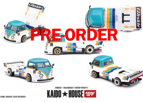Load image into Gallery viewer, (Pre-order) Kaido House X Mini GT Volkswagen T1 GReddy Pickup V1 #KHMG261
