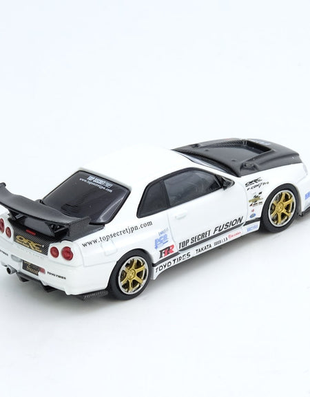 INNO64 1/64 TOP SECRET R34 GT-R White Diecast Model Car