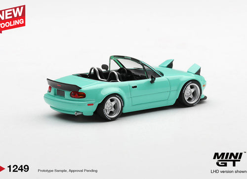 Load image into Gallery viewer, (Pre-order) Mini GT #1249 Mazda MX-5 (NA) Pandem Mint Green LHD Diecast Model
