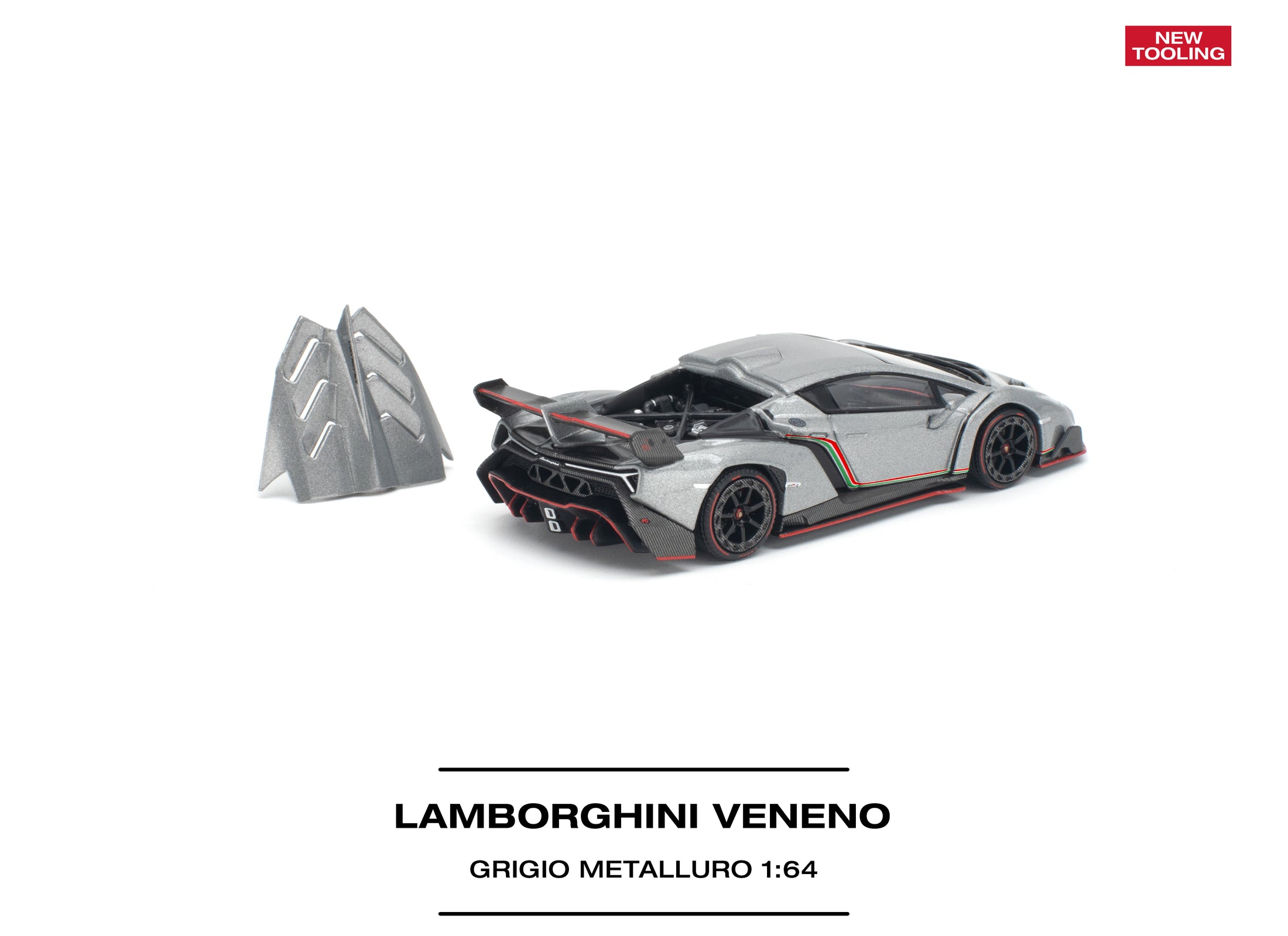 (Pre-order) POP RACE Lamborghini Veneno Grigio Metalluro New Tooling #PR640531