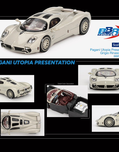 Load image into Gallery viewer, BBR 1:64 Pagani Utopia Presentation Grigio Rinascimento Model Car
