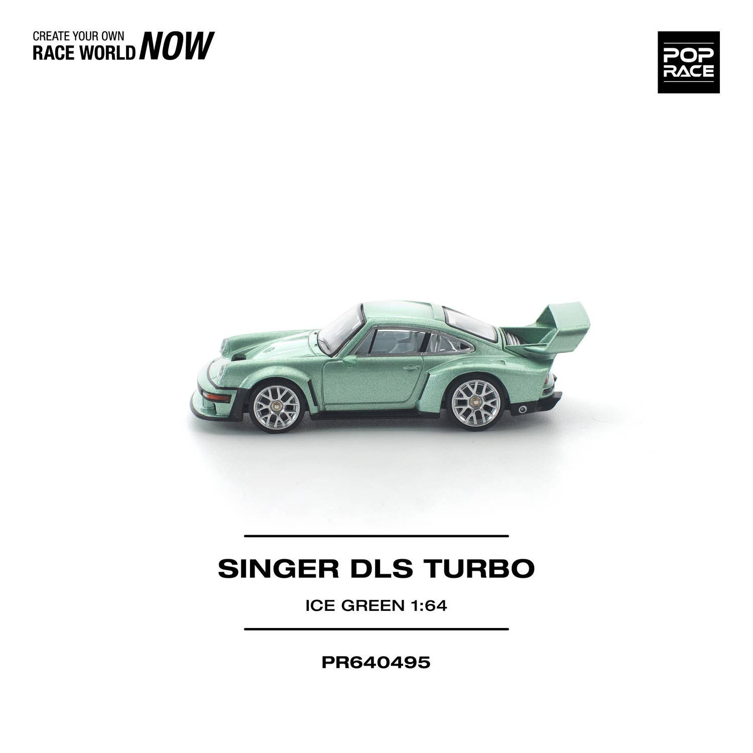 (Pre-order) POP RACE 1/64 SINGER DLS TURBO ICE GREEN Diecast Model Car #PR640495