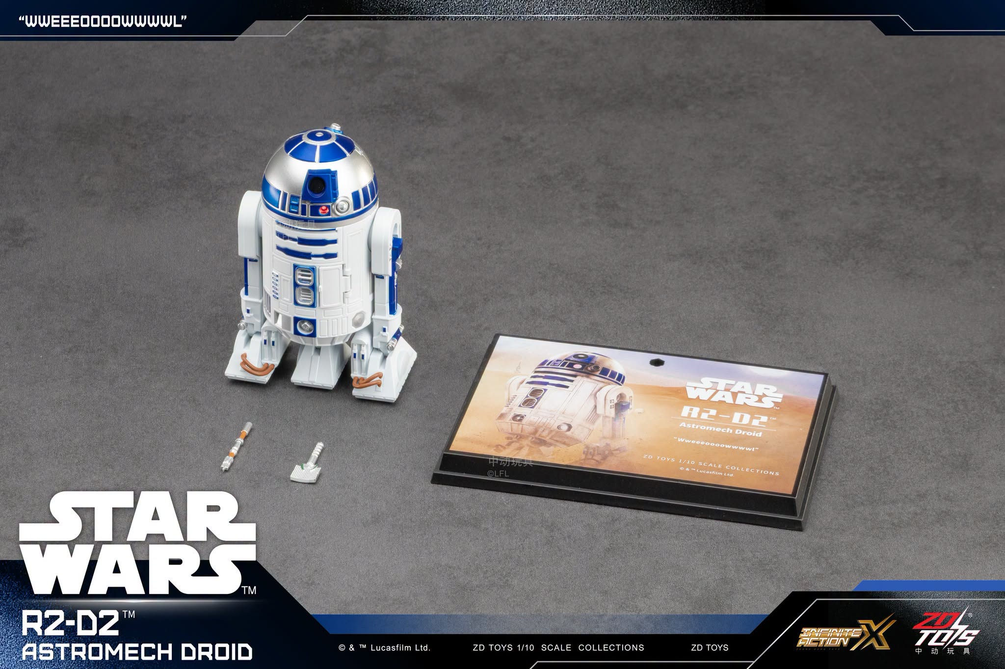 ZD Toys Star Wars 1:10 Action Figure - R2D2 Collectible Action Figure Set