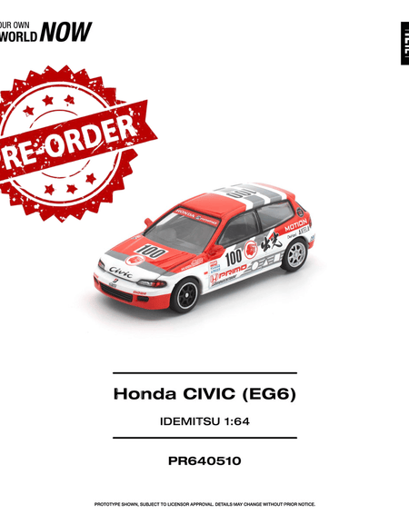 (Pre-order) POP RACE 1/64 HONDA CIVIC (EG6) IDEMITSU Diecast Model Car #PR640510