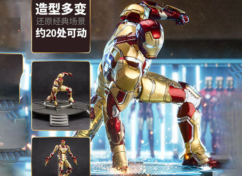 Load image into Gallery viewer, ZD Toys Marvel Iron Man 3 1/10 Iron Man MK42 &amp; Light-up Base Set
