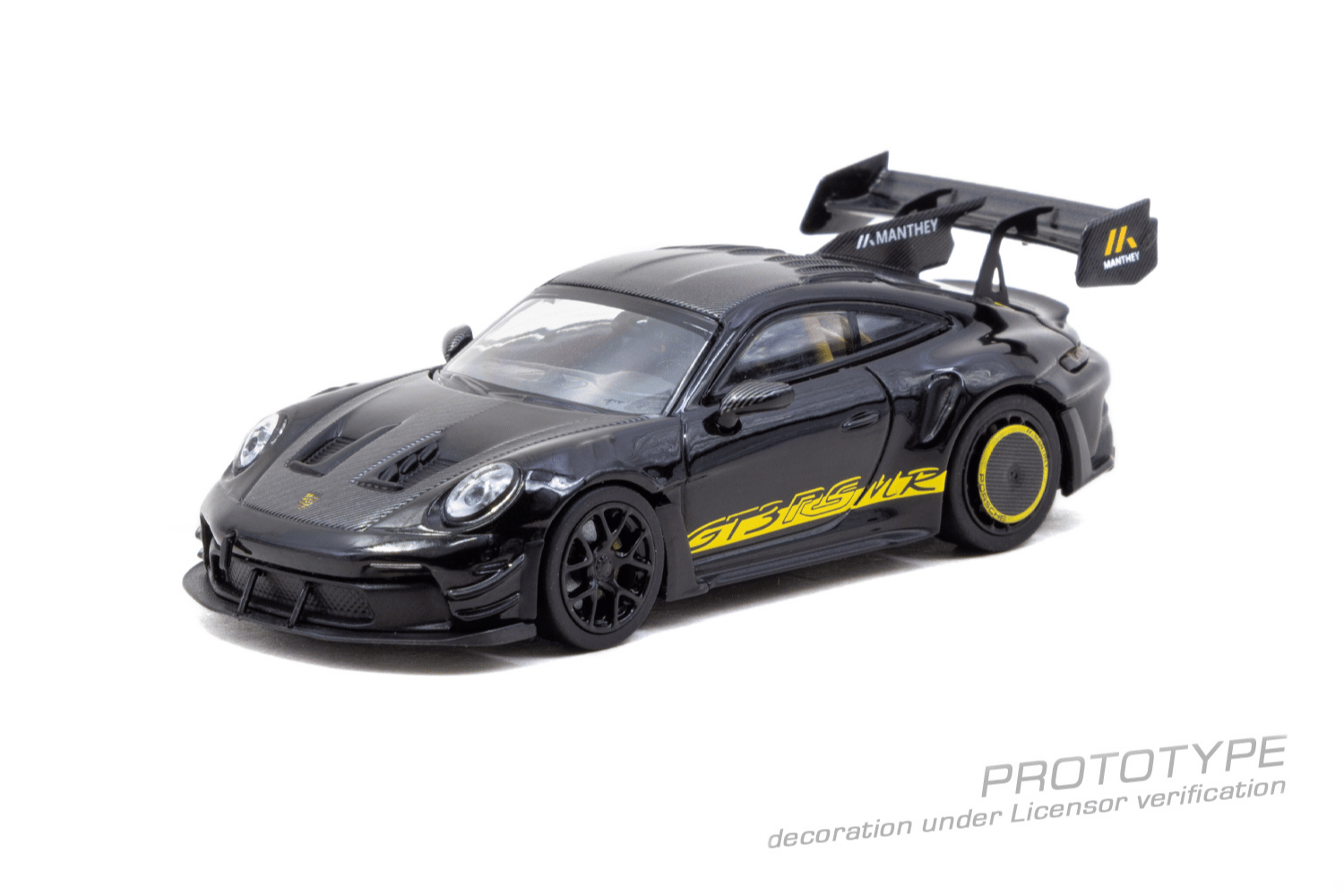 (Pre-order) Tarmac Works 1/64 Porsche GT3RS 992.1 MR Black Yellow Tarmac Special
