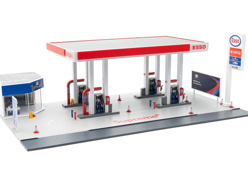 Load image into Gallery viewer, Tiny City Hong Kong Bd30 1/64 ESSO Gas Station Petrol Model Diorama
