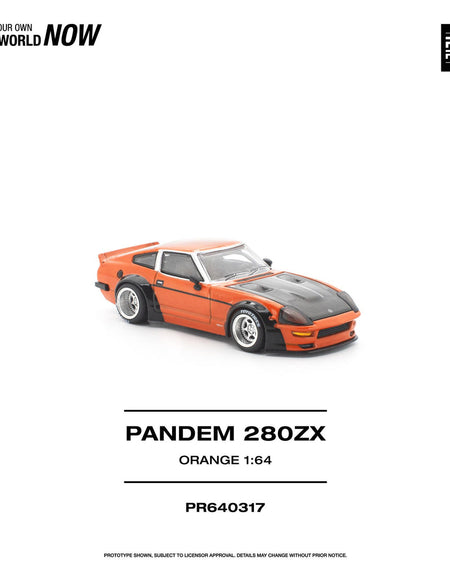 (Pre-order) POP RACE 1/64 PANDEM 280ZX ORANGE Diecast Model Car #PR640317