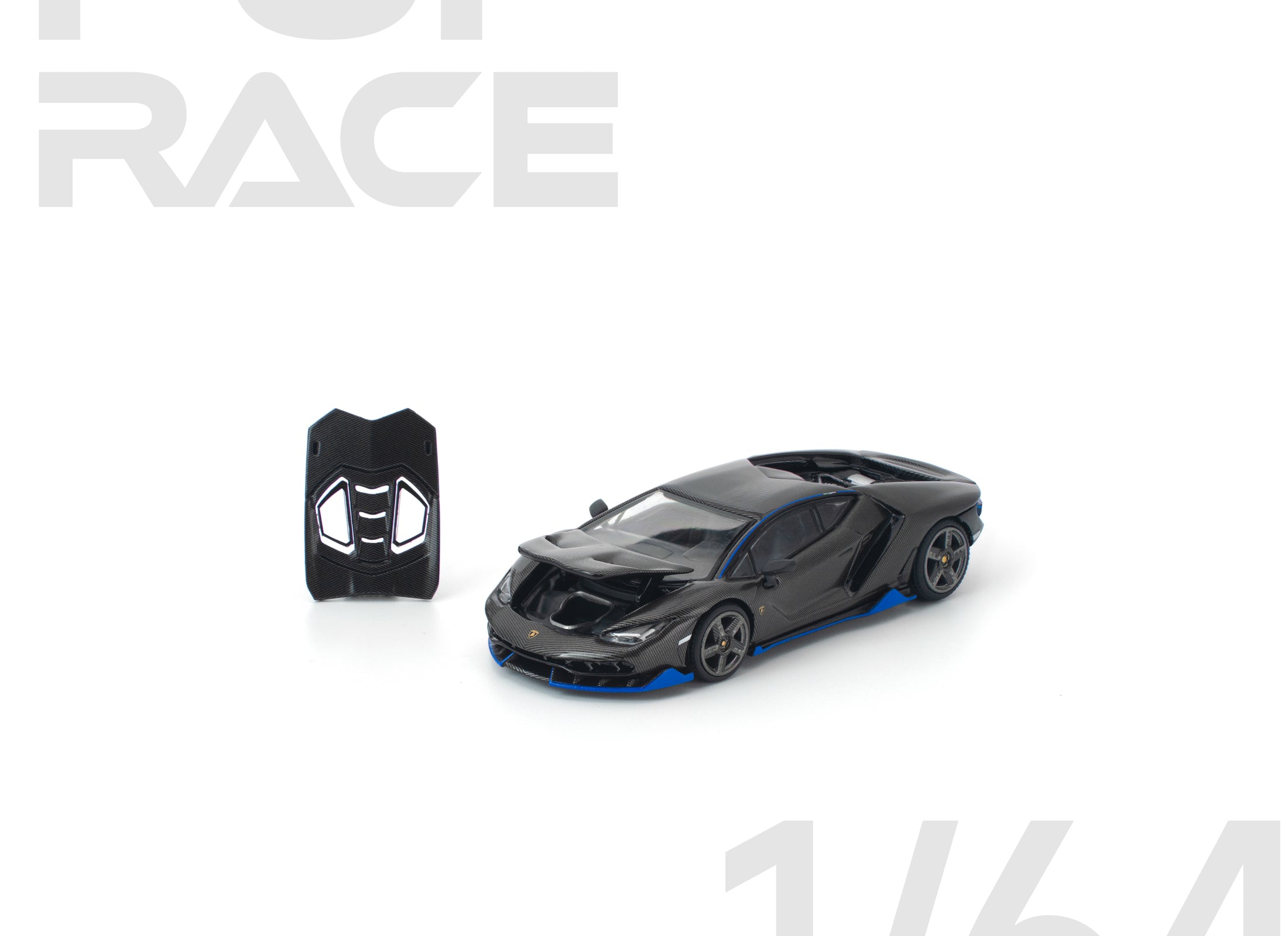 (Pre-order) POPRACE 1/64 LAMBORGHINI CENTENARIO CARBON BLUE Model Car #PR640438