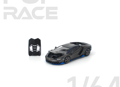 Load image into Gallery viewer, (Pre-order) POPRACE 1/64 LAMBORGHINI CENTENARIO CARBON BLUE Model Car #PR640438
