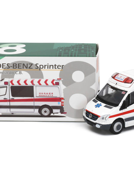 Tiny City Die-cast Model Car - Mercedes-Benz Sprinter Macau Ambulance (White)