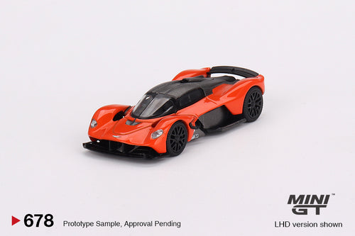 Load image into Gallery viewer, Mini GT #678 1/64 Aston Martin Valkyrie  Maximum Orange Model Car
