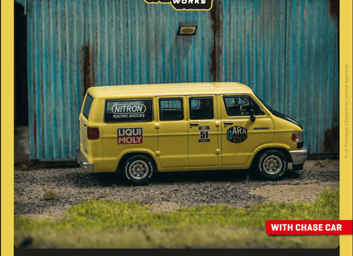 Load image into Gallery viewer, Tarmac Works 1/64 Dodge Van Yellow Diecast Model Car
