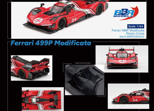 Load image into Gallery viewer, (Pre-order) BBR 1/64 Ferrari 499P Modificata Rosso Corsa (Red) Diecast Model Car
