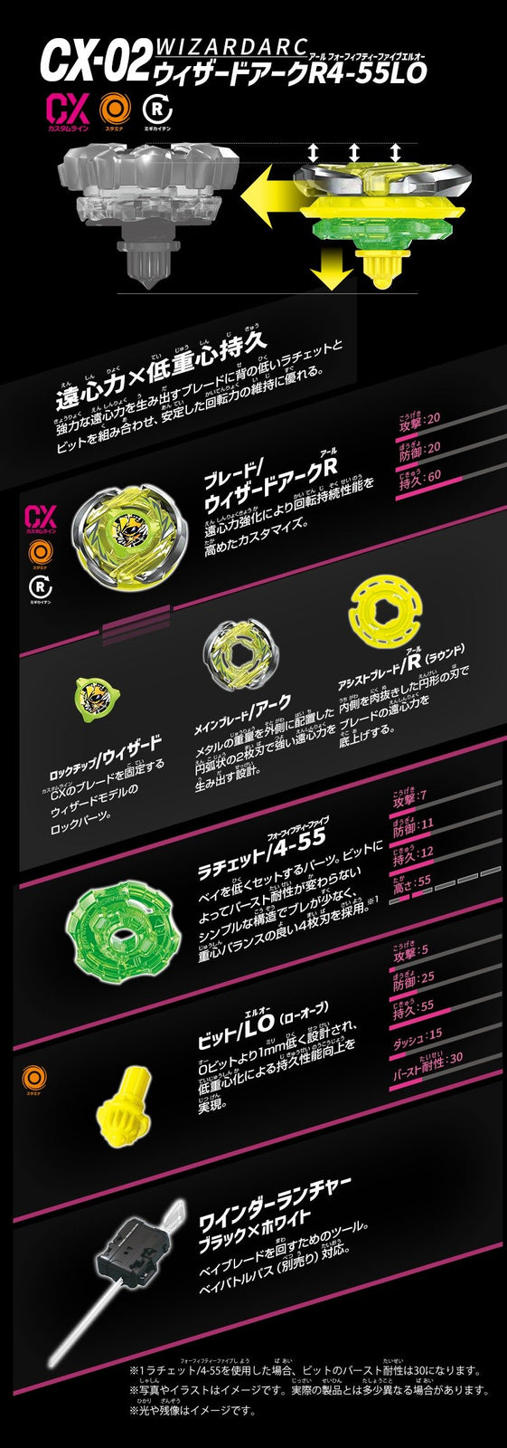 (Pre-order / Shipping Date: end of Jul 2026) Takara Tomy Beyblade X CX-02 Starter WizardArc R4-55LO