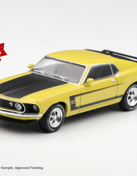 (Pre-order) Mini GT #1342 Ford Mustang Boss 302 Bright Yellow 1969 LHD Diecast