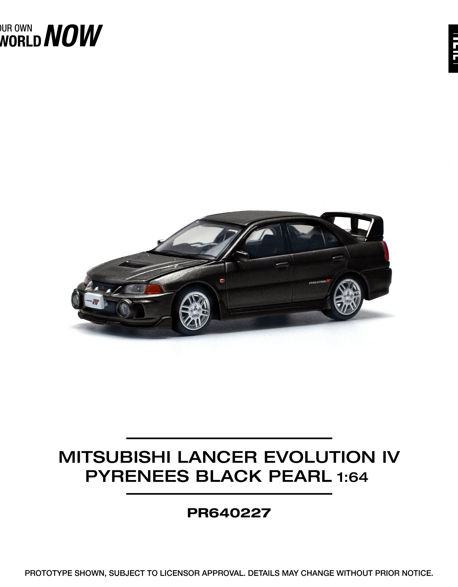 POPRACE 1/64 MITSUBISHI LANCER EVOLUTION IV PYRENEES BLACK PEARL