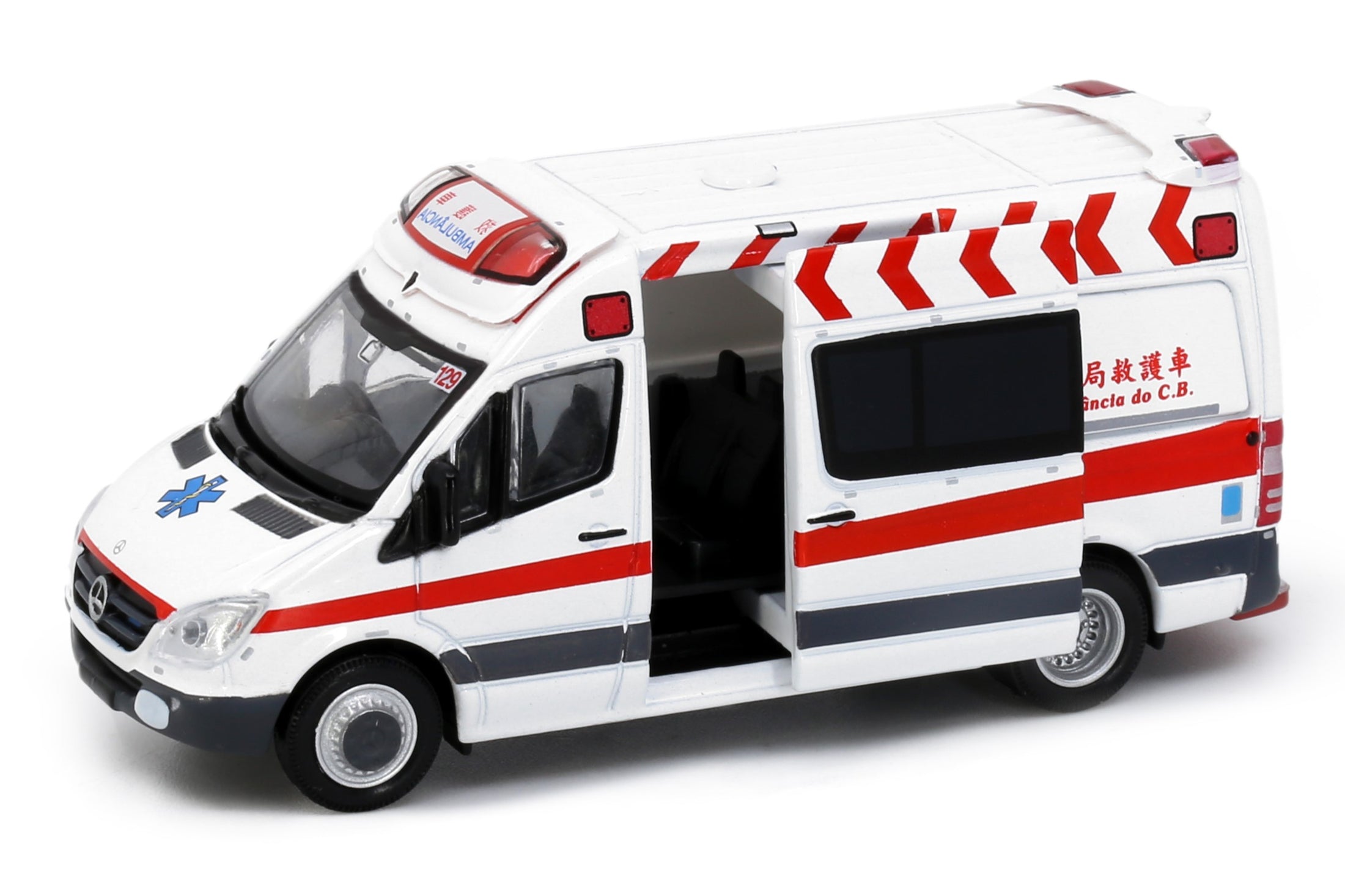 Tiny City Die-cast Model Car - Mercedes-Benz Sprinter Macau Ambulance (White)