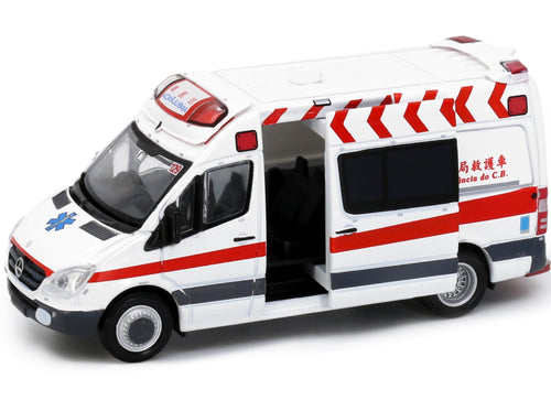 Load image into Gallery viewer, Tiny City Die-cast Model Car - Mercedes-Benz Sprinter Macau Ambulance (White)
