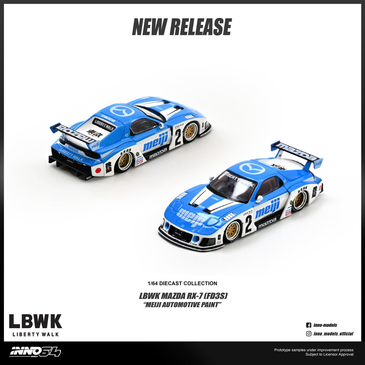 (Pre-order) INNO64 - 1/64 MAZDA RX7 (FD3S) LB-SUPER SILHOUETTE "MEIJI"