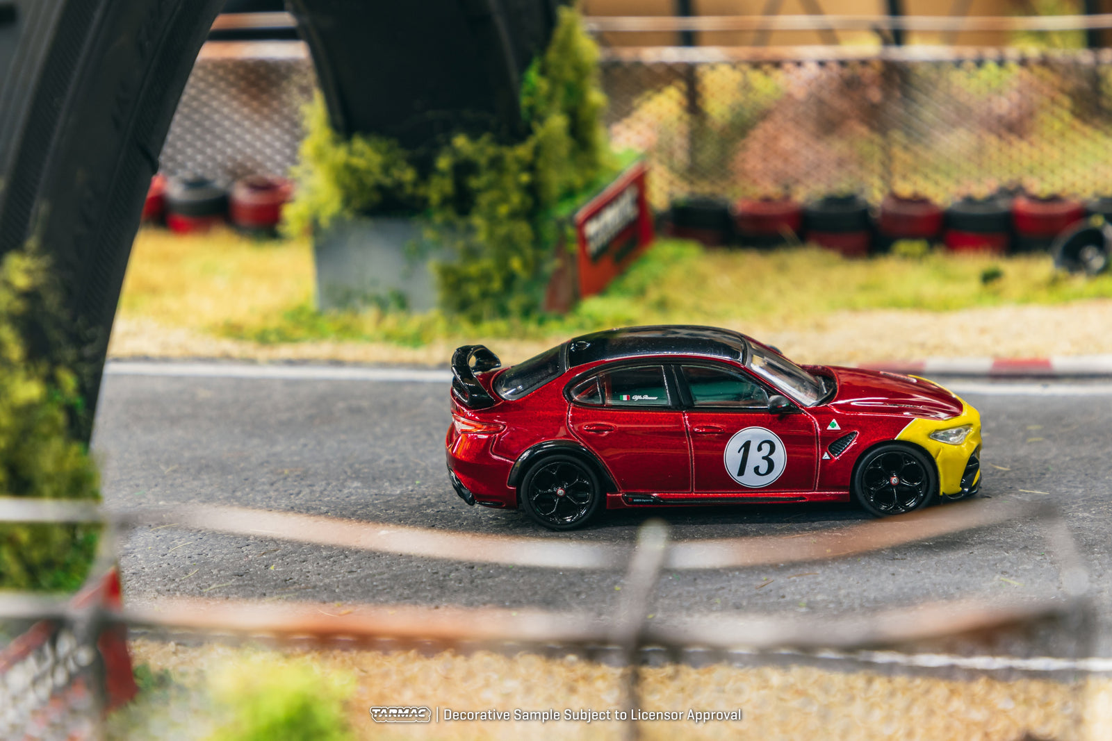 Tarmac Works 1/64 Alfa Romeo Giulia GTAm Red Yellow Diecast Model