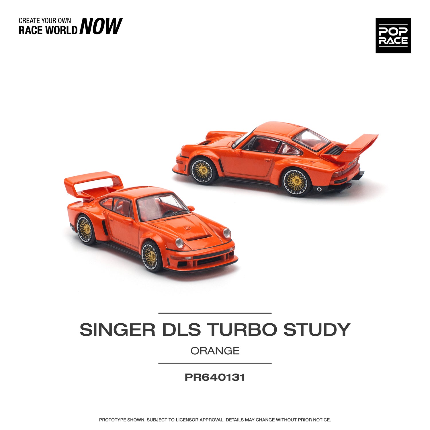 POPRACE 1/64 SINGER DLS TURBO (TRACK) ORANGE *New Tooling Model Car