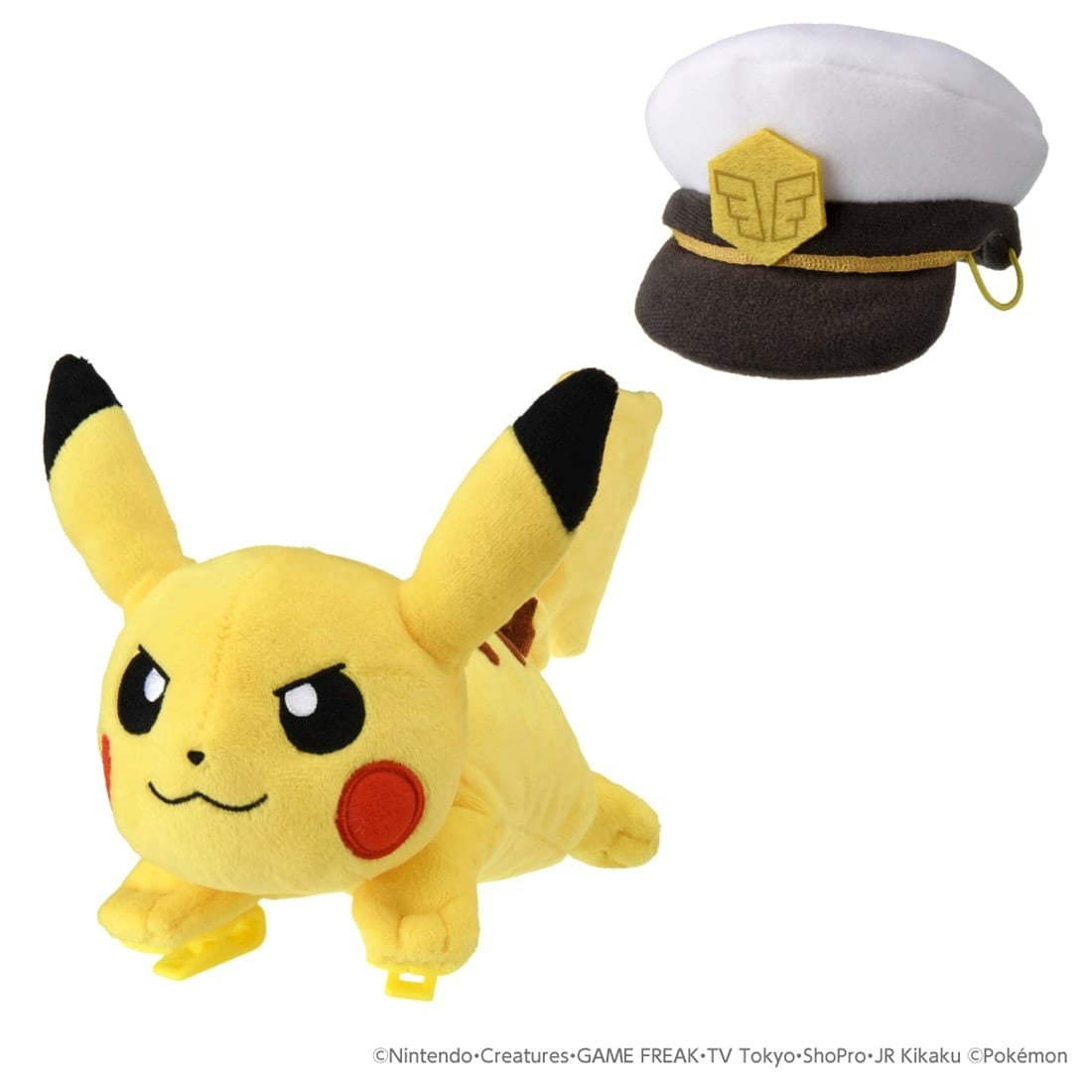 Takara Tomy Pokemon Soft Plush Toy Captain Pikachu on Shoulder