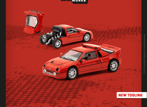 Load image into Gallery viewer, Tarmac Works 1/64 Ford RS200 Red Diecast Model Car
