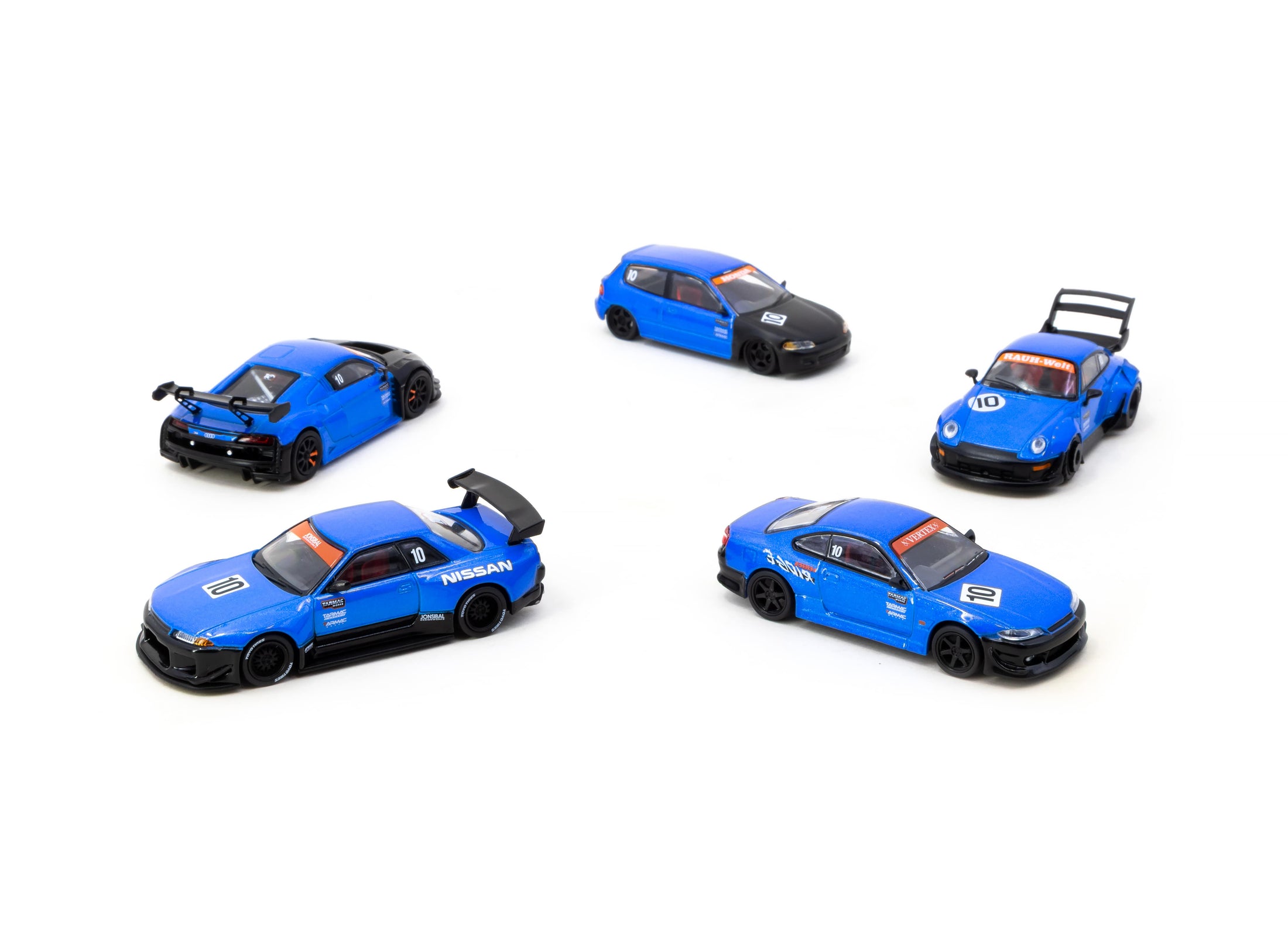 Tarmac Works 10th Anniversary Box Set 5 Model Cars+Trading Cards SET