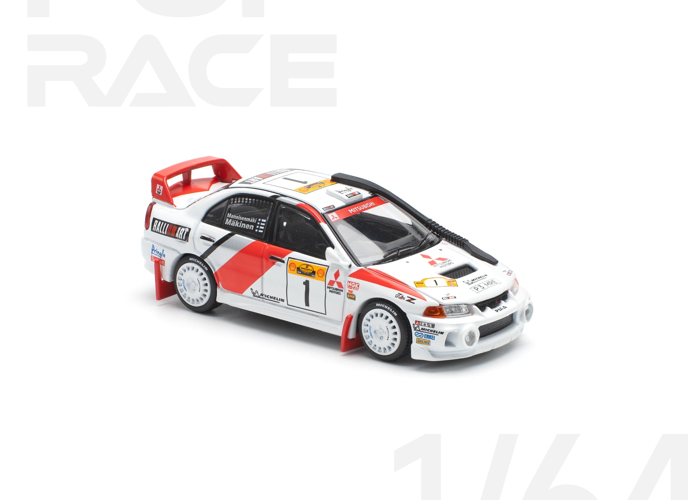 POP RACE 1/64 Mitsubishi lancer evolution iv safari rally kenya 1998