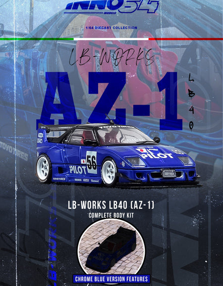 INNO64 1/64 MAZDA AZ-1 LIBERTY WALK LB40 "PILOT" Diecast Model Car