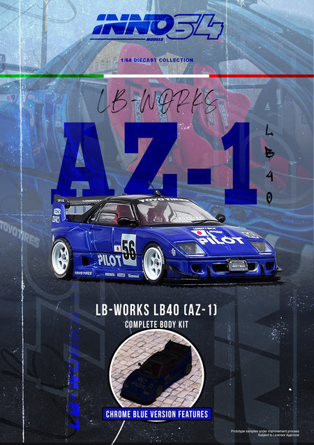 INNO64 1/64 MAZDA AZ-1 LIBERTY WALK LB40 "PILOT" Diecast Model Car