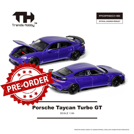 (Pre-order) Trends Hobby Diecast 1/64 Porsche Taycan Turbo GT (Purple) #241087A