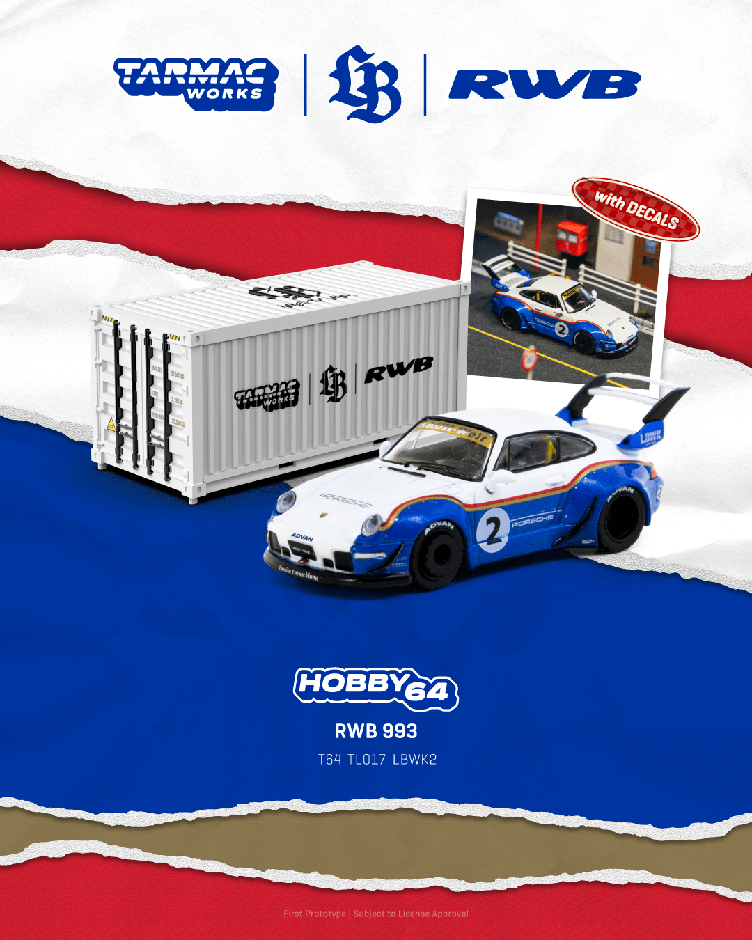 Tarmac Works 1/64 RWB 993 Liberty Walk with Container Display Box