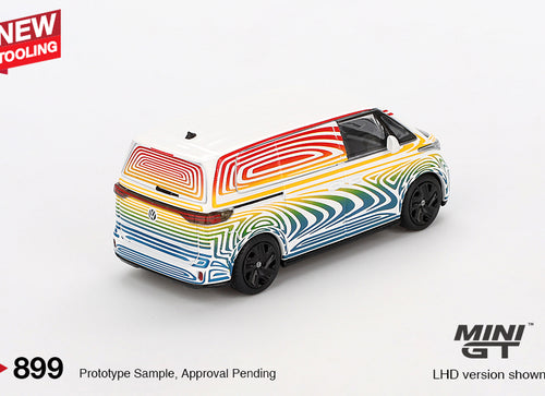 Load image into Gallery viewer, Mini GT #899 Volkswagen ID. Buzz  Prototype "Rainbow" RHD Model Car
