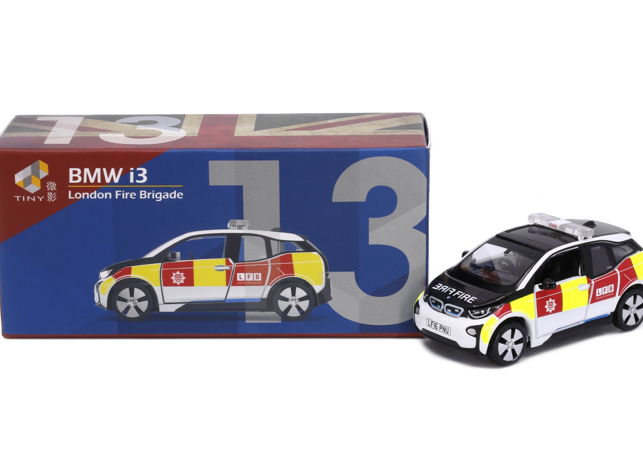 Tiny City UK13 Die-cast Model Car - BMW i3 UK London Fire Department Patrol Car