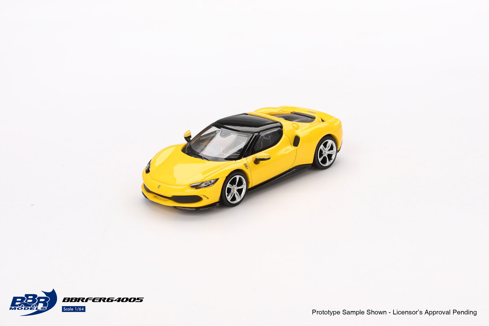 BBR 1/64 Ferrari 296 GTB Giallo Modena Diecast Model Car