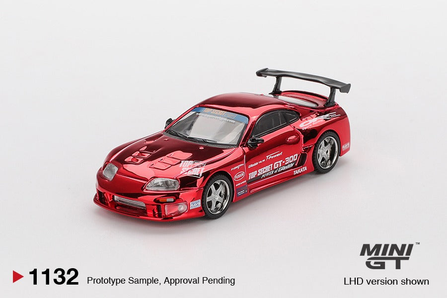 (Pre-order) Mini GT #1032 Toyota Supra (A80) Top Secret GT-300 Red Chrome RHD