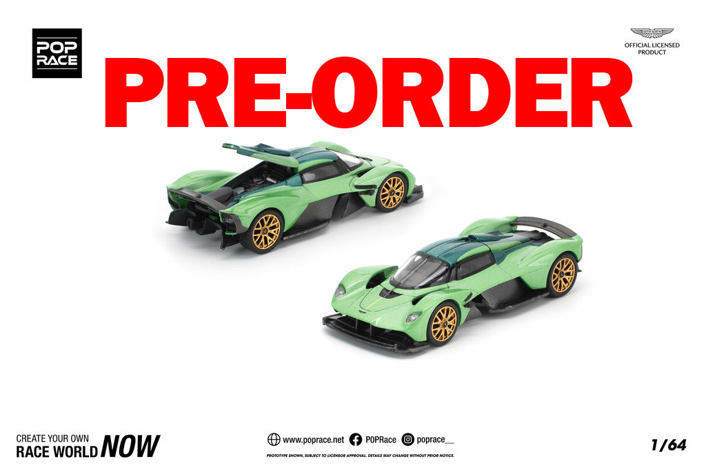 (Pre-order) POPRACE 1/64 ASTON MARTIN VALKYRIE IRIDESCENT EMERALD Model Car