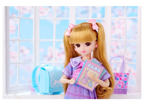 Load image into Gallery viewer, Takara Tomy Licca-chan Doll LD-08 Wakuwaku First Grader School Uniform Set Toy
