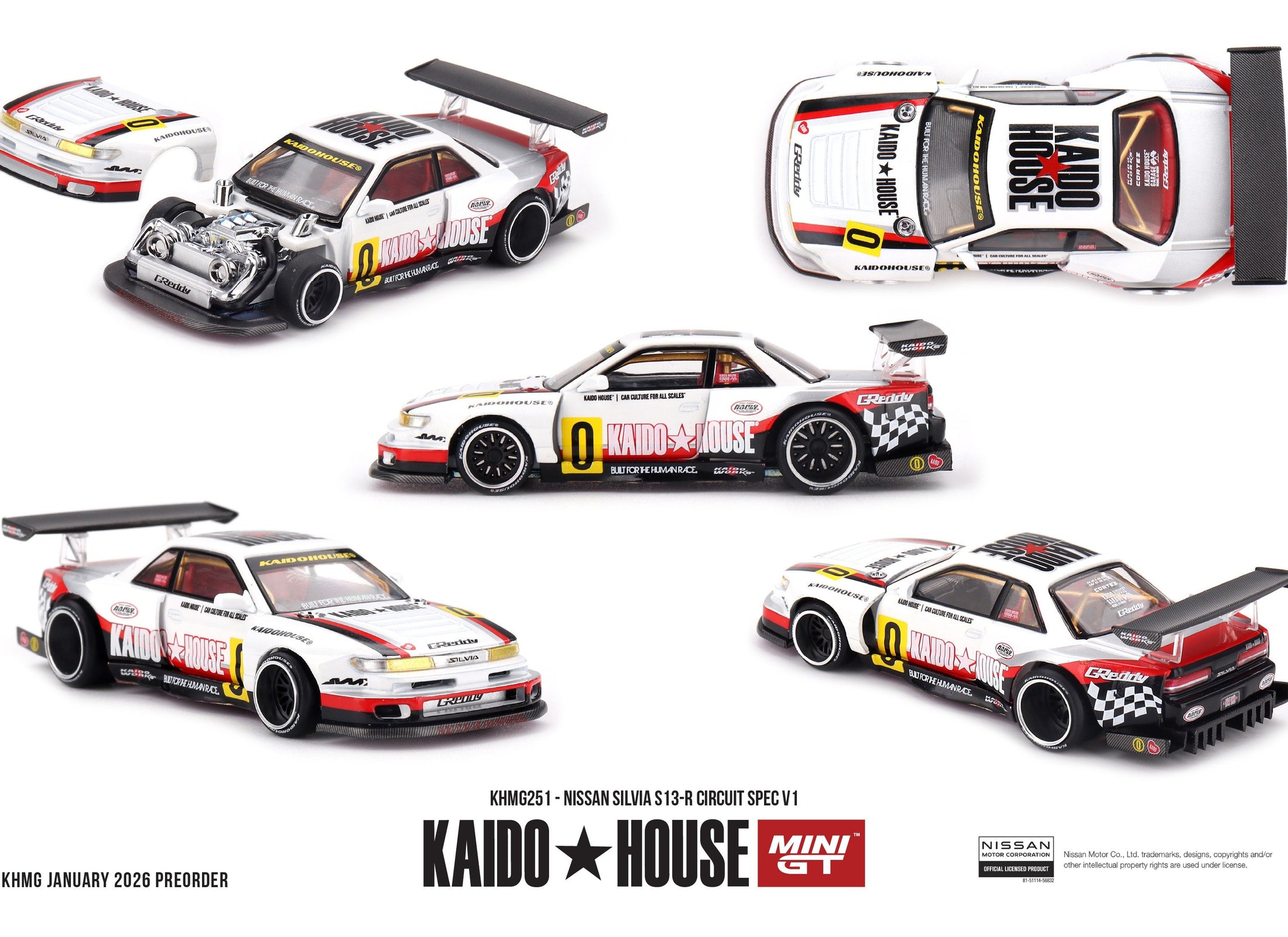(Pre-order) Kaido House X Mini GT Nissan Silvia S13-R Circuit Spec V1 #KHMG251