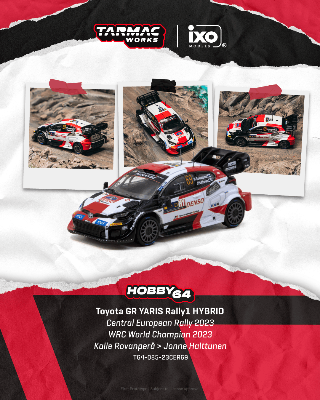 (Pre-order) Tarmac Works 1/64 Toyota GR YARIS Rally1 HYBRID KALLE ROVANPERÄ 2023