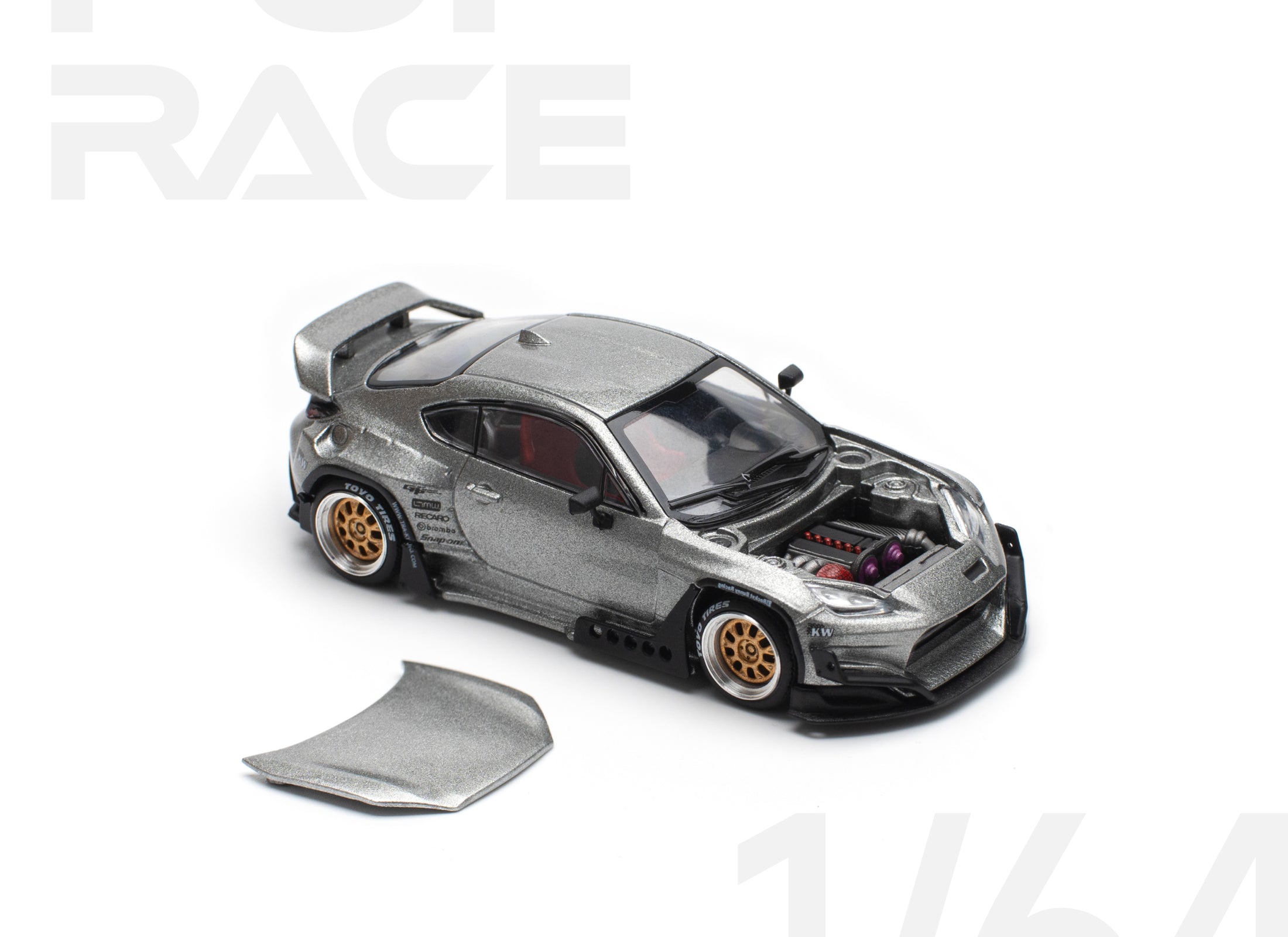 POPRACE 1/64 PANDEM GR86 - SILVER (NEW TOOLING) Model Car