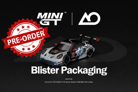 (Pre-order) Mini GT #1436 Porsche 911 GT3 R (992) #77 AO Racing Skeleton Rexy BL